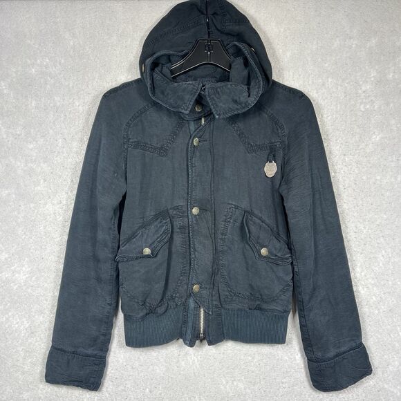 Vintage Y2K DIESEL Racing Biker Nylon Bomber Jacket Size Small Faded Avant Garde - Picture 1 of 14